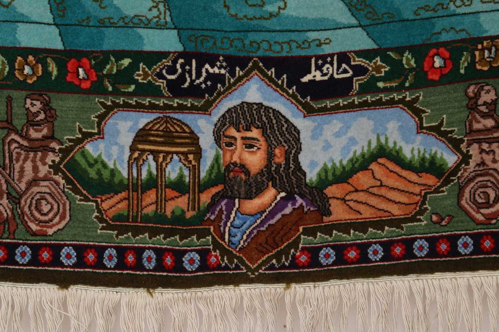 A Persian pictorial wool rug, - Bild 5 aus 7