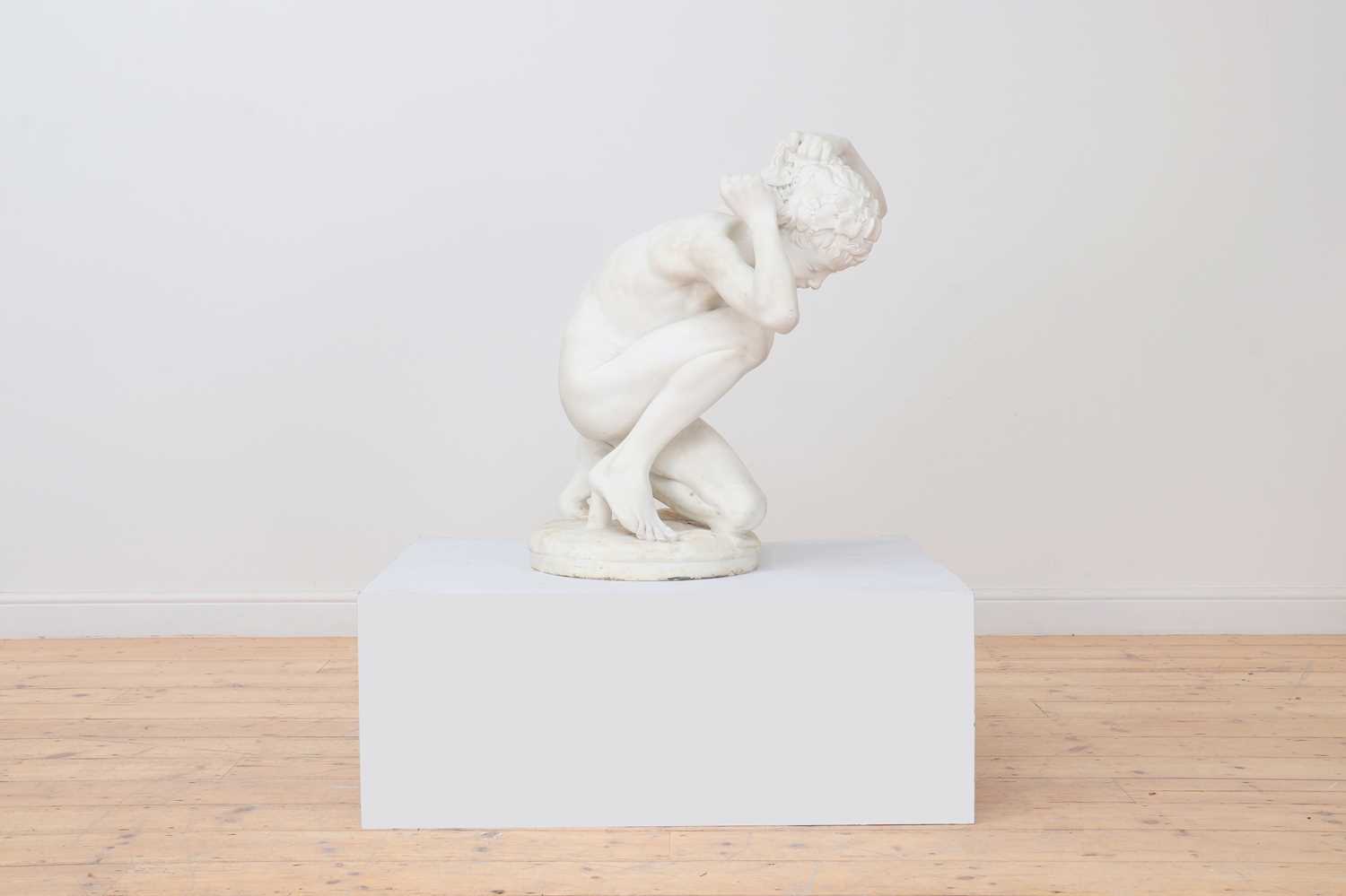 A marble figure of a crouching faun, - Image 3 of 34