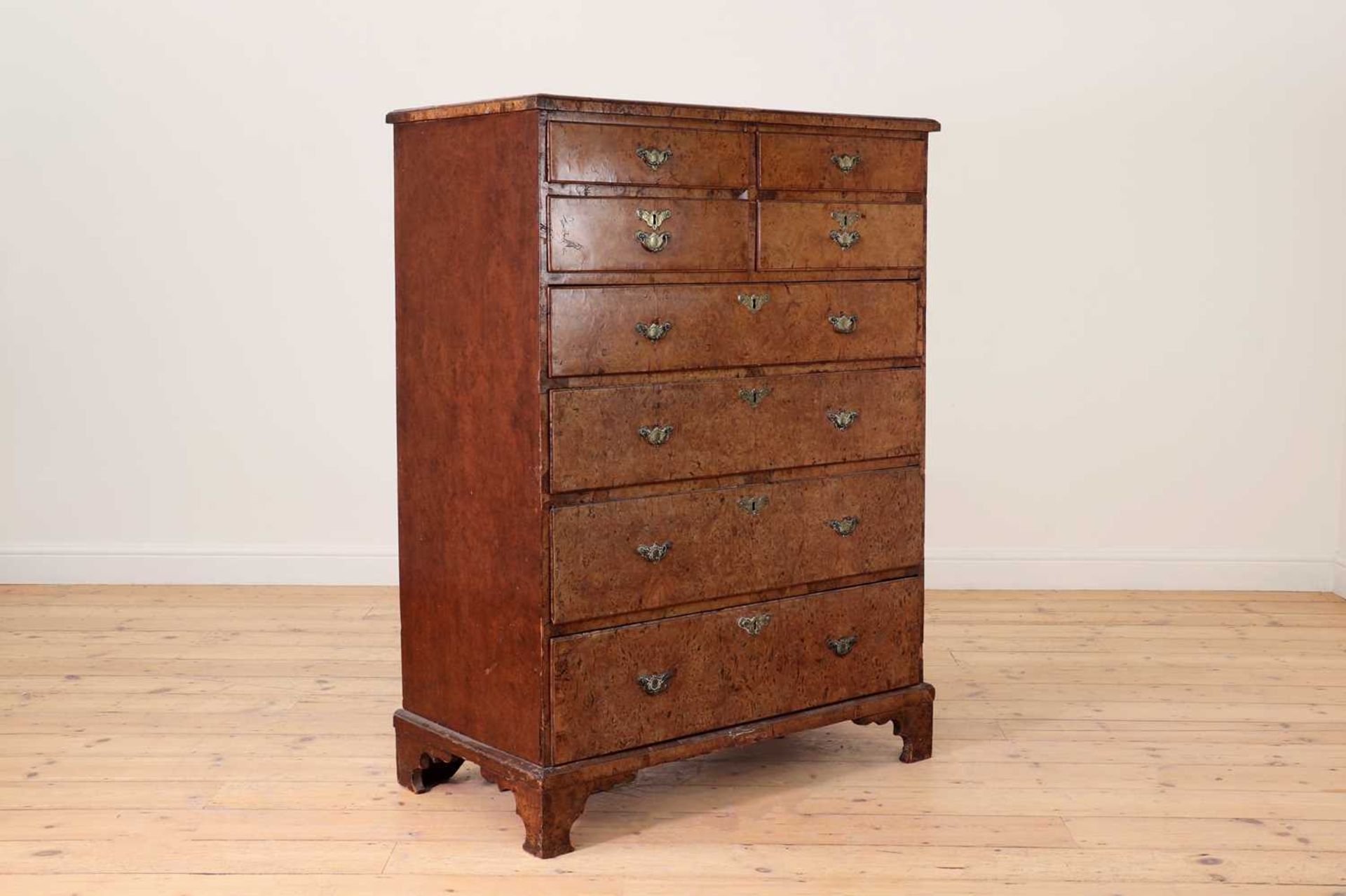 A George II walnut tall chest of drawers, - Bild 2 aus 5