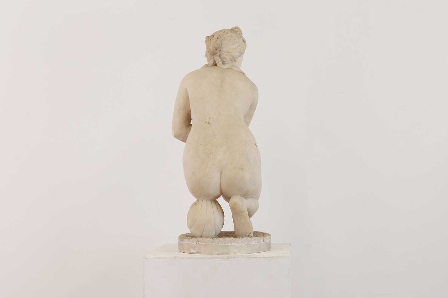 After the antique, a grand tour alabaster sculpture of the crouching Venus, - Image 6 of 8