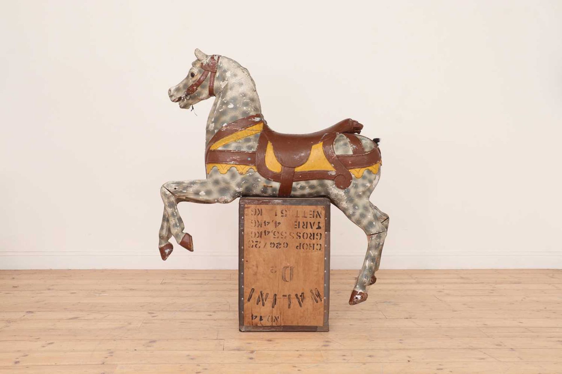 A painted carved wood carousel galloper, - Image 3 of 3