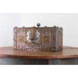 A Tuareg wood and metal-mounted chest,