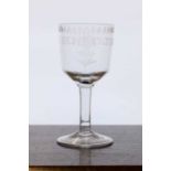 An 18th century drinking glass of mining interest,