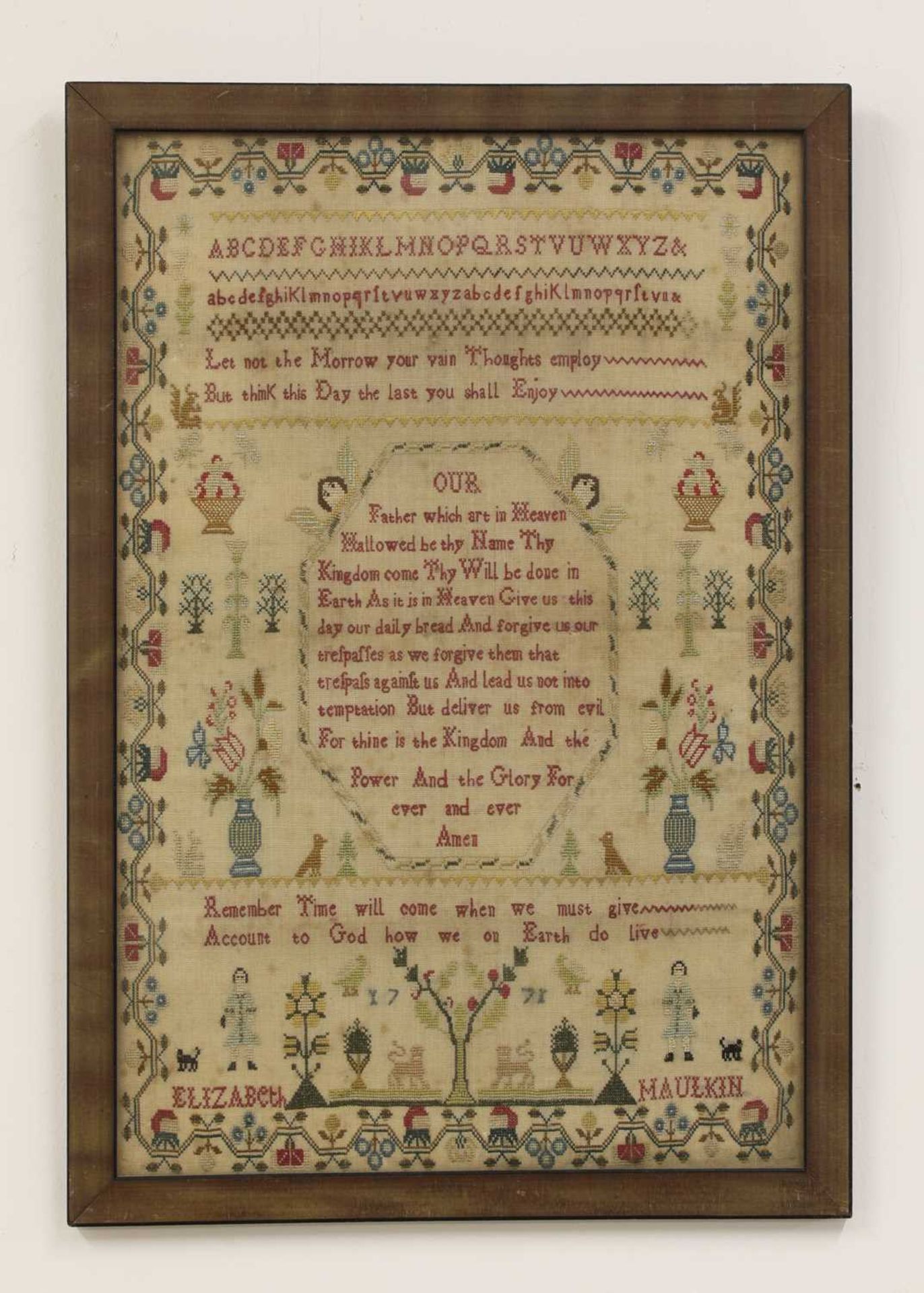 A George III needlework sampler,