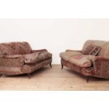 A pair of kilim-upholstered sofas,