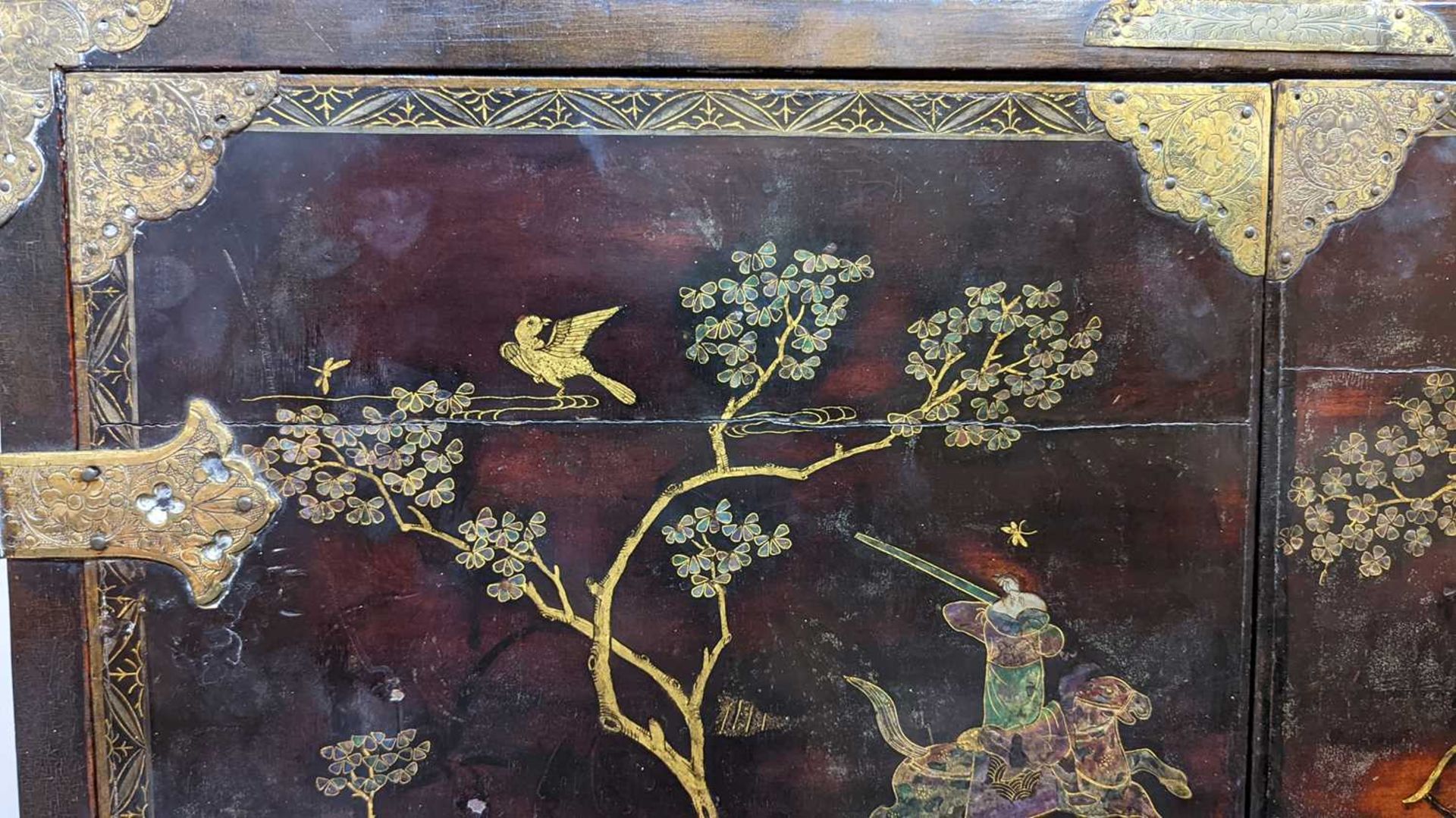 A lacquered, inlaid and gilt-heightened cabinet on stand, - Image 30 of 69
