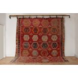 A large kilim flatweave wool rug,