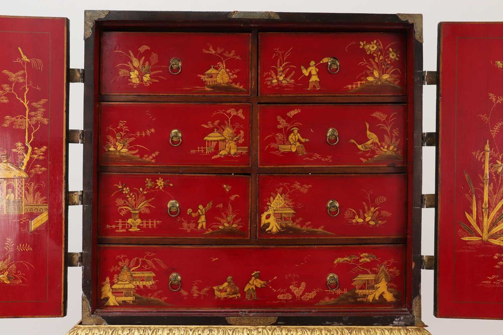 A lacquered, inlaid and gilt-heightened cabinet on stand, - Image 4 of 69