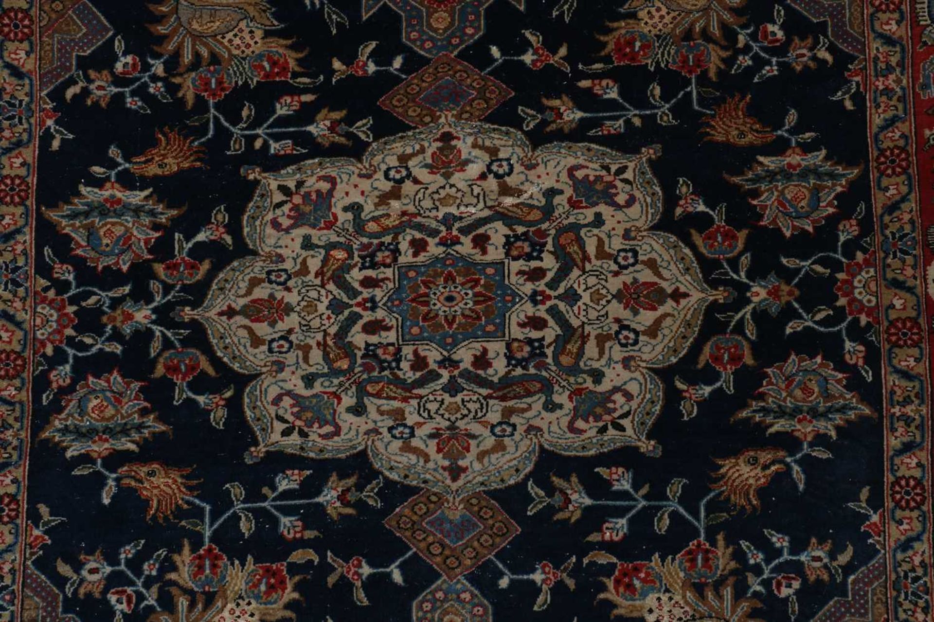 A Persian wool and silk rug, - Bild 3 aus 5