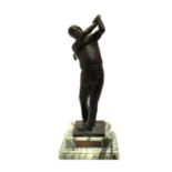 A bronze figure of Jack Nicklaus 'The Golden Bear',