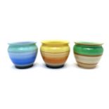 A group of three Shelley pottery 'Harmony' pattern planters,