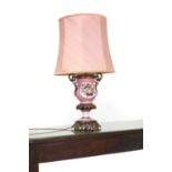 A gilt bronze mounted porcelain table lamp,