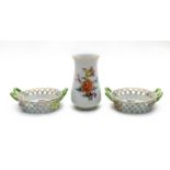A near pair of Dresden porcelain dishes,
