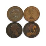 A collection of coins and medals,