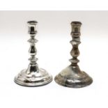 A pair of modern silver candlesticks