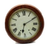 A 19th century mahogany veneered wall clock,