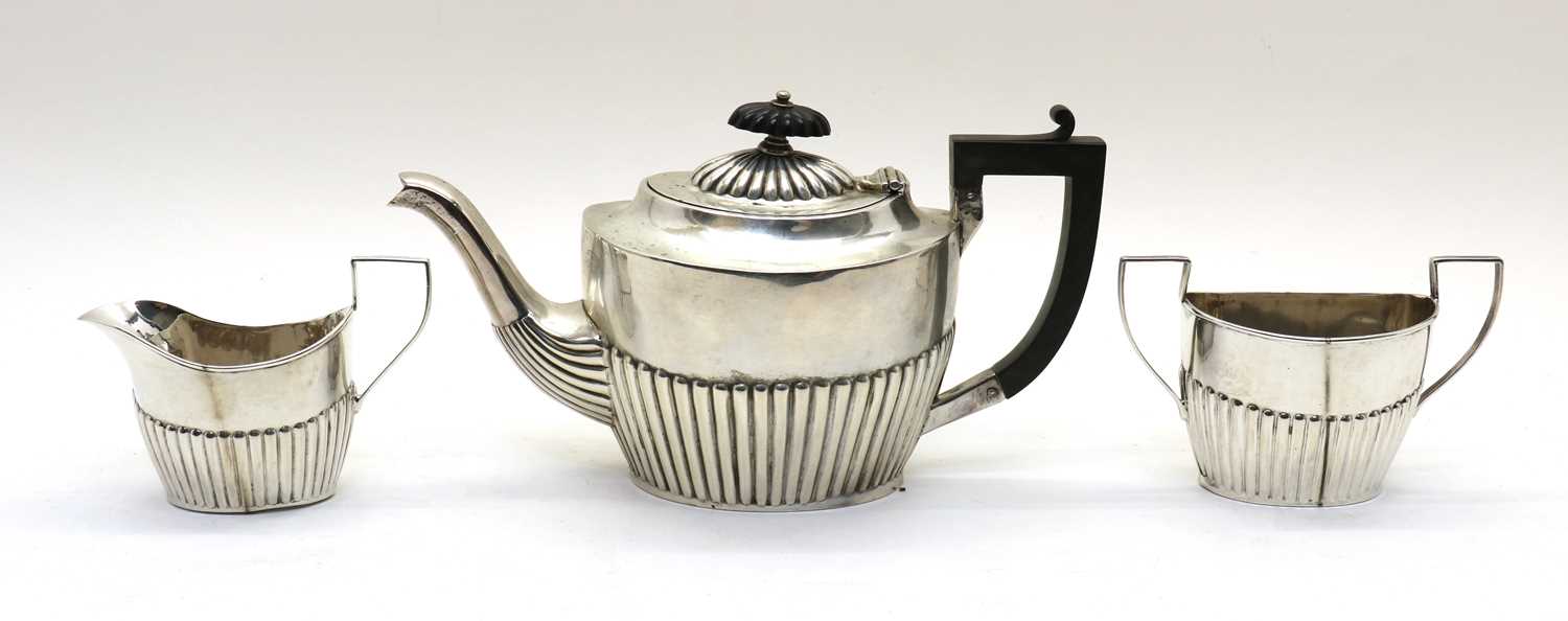 A Victorian silver three-piece tea service