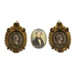 A pair of 19th century bronze portrait plaques