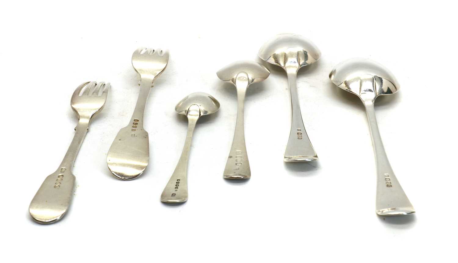 A collection of George III and later silver flatware - Image 2 of 2