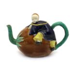 A Majolica teapot and cover,