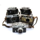A quantity of film cameras,