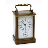 A brass carriage clock,