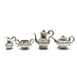 A four piece Victorian silver tea and coffee service