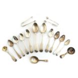 A collection of George III and later silver flatware,