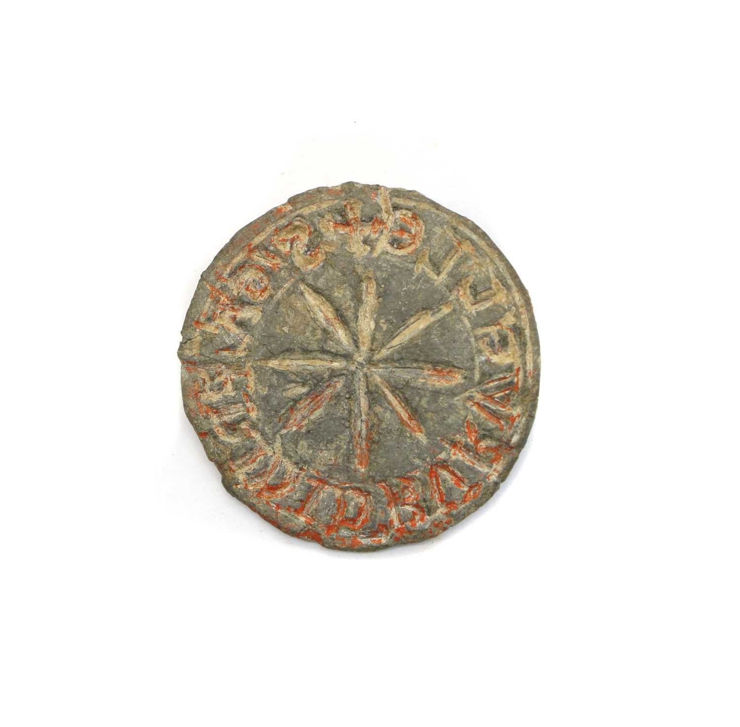 A 12th century lead seal, - Image 2 of 3