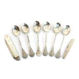 A set of six George V silver teaspoons,