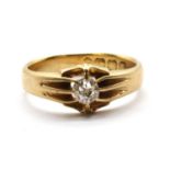 An 18ct gold single stone diamond ring,