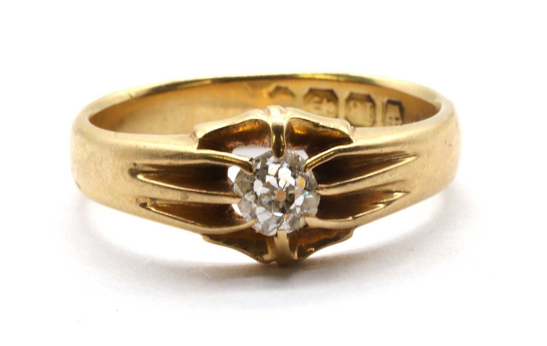 An 18ct gold single stone diamond ring,