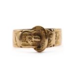 A Victorian 18ct gold buckle ring,