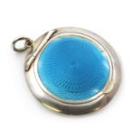 An Edwardian sterling silver enamel compact pendant, by Deakin & Francis,