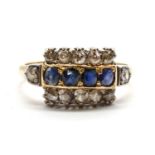 An early 20th century sapphire and diamond ring,