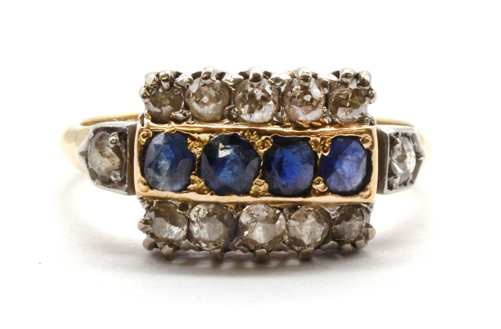 An early 20th century sapphire and diamond ring,