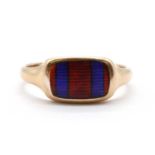 An 18ct gold enamel ring, by Henry Griffith & Sons,