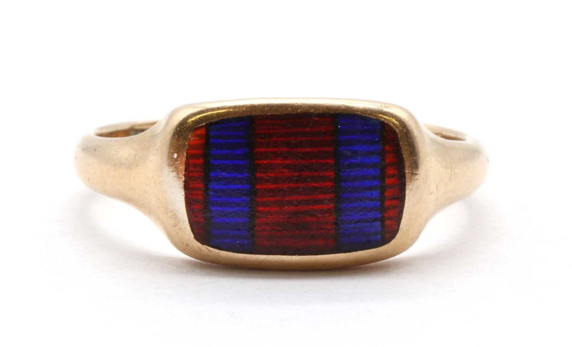 An 18ct gold enamel ring, by Henry Griffith & Sons,