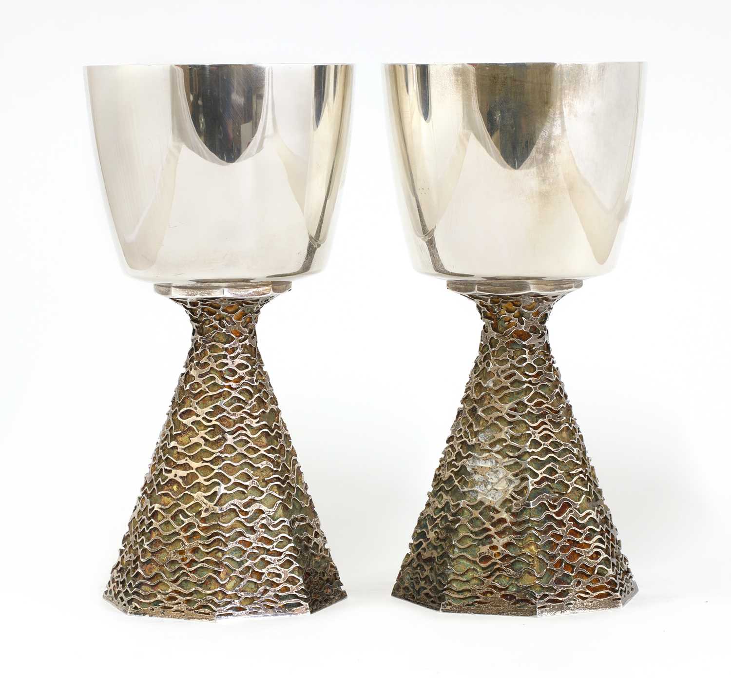 A pair of silver-gilt Ely Cathedral commemorative goblets, - Image 2 of 5