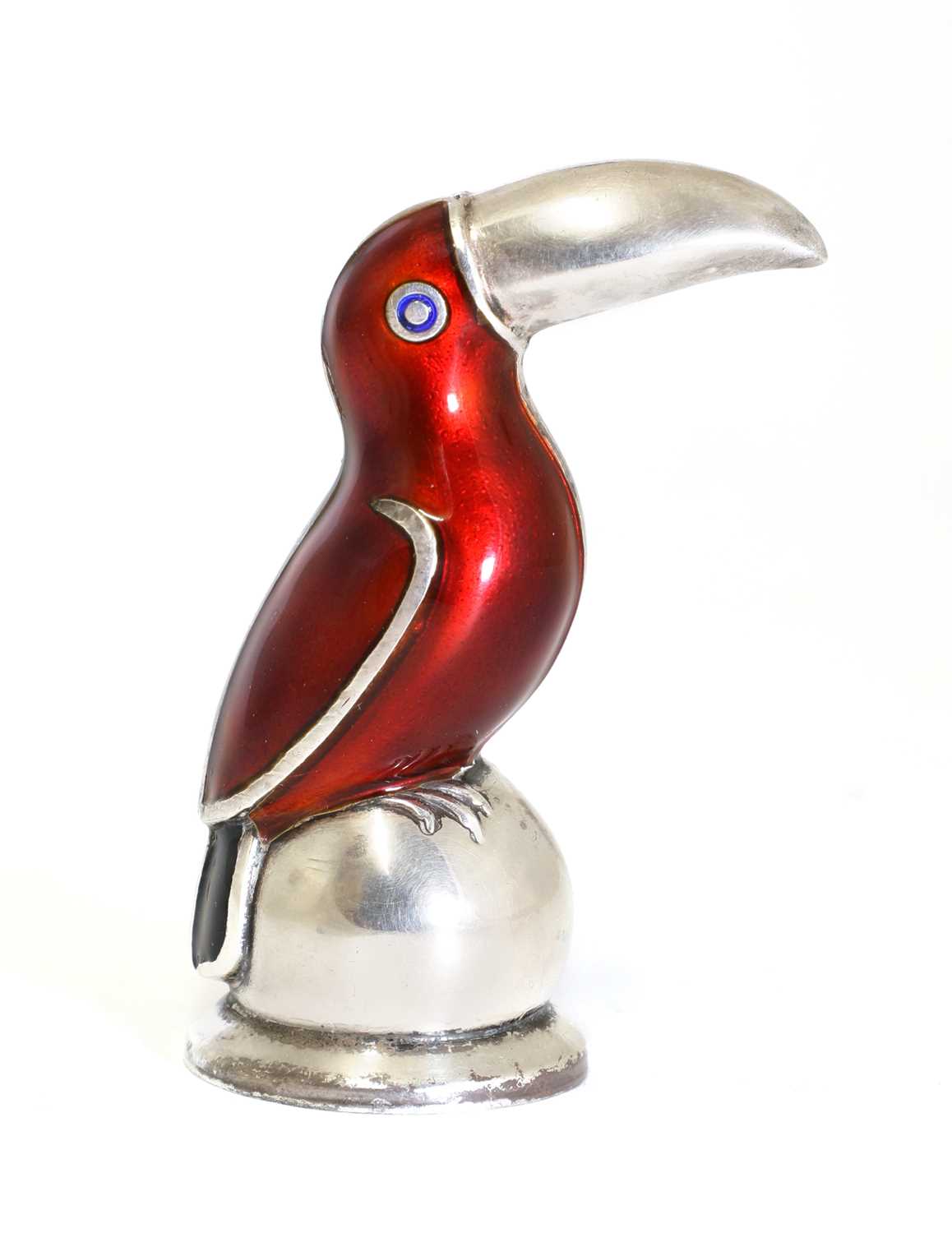 A sterling silver novelty toucan salt caster,