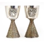 A pair of silver-gilt Ely Cathedral commemorative goblets,