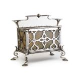 An Arts and Crafts steel and horn casket,