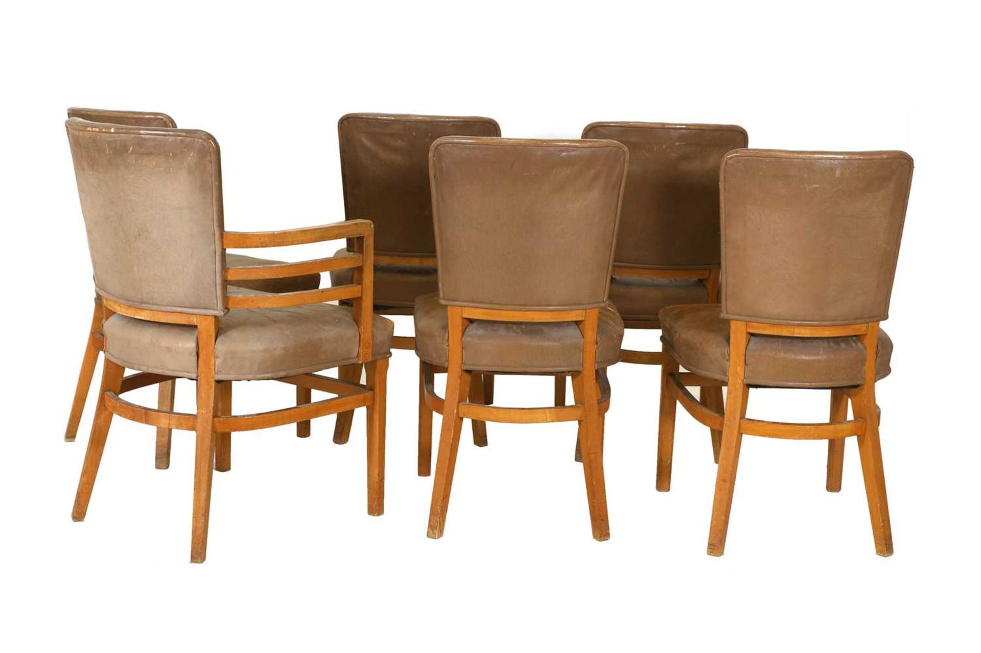 Seven Art Deco maple drawing chairs, - Bild 2 aus 3