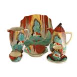A collection of Clarice Cliff 'Forest Glen' items,