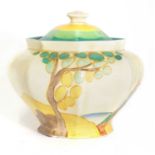 A Clarice Cliff 'Secrets' jar and cover,