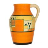 A Clarice Cliff 'Branch and Squares' Lotus jug,