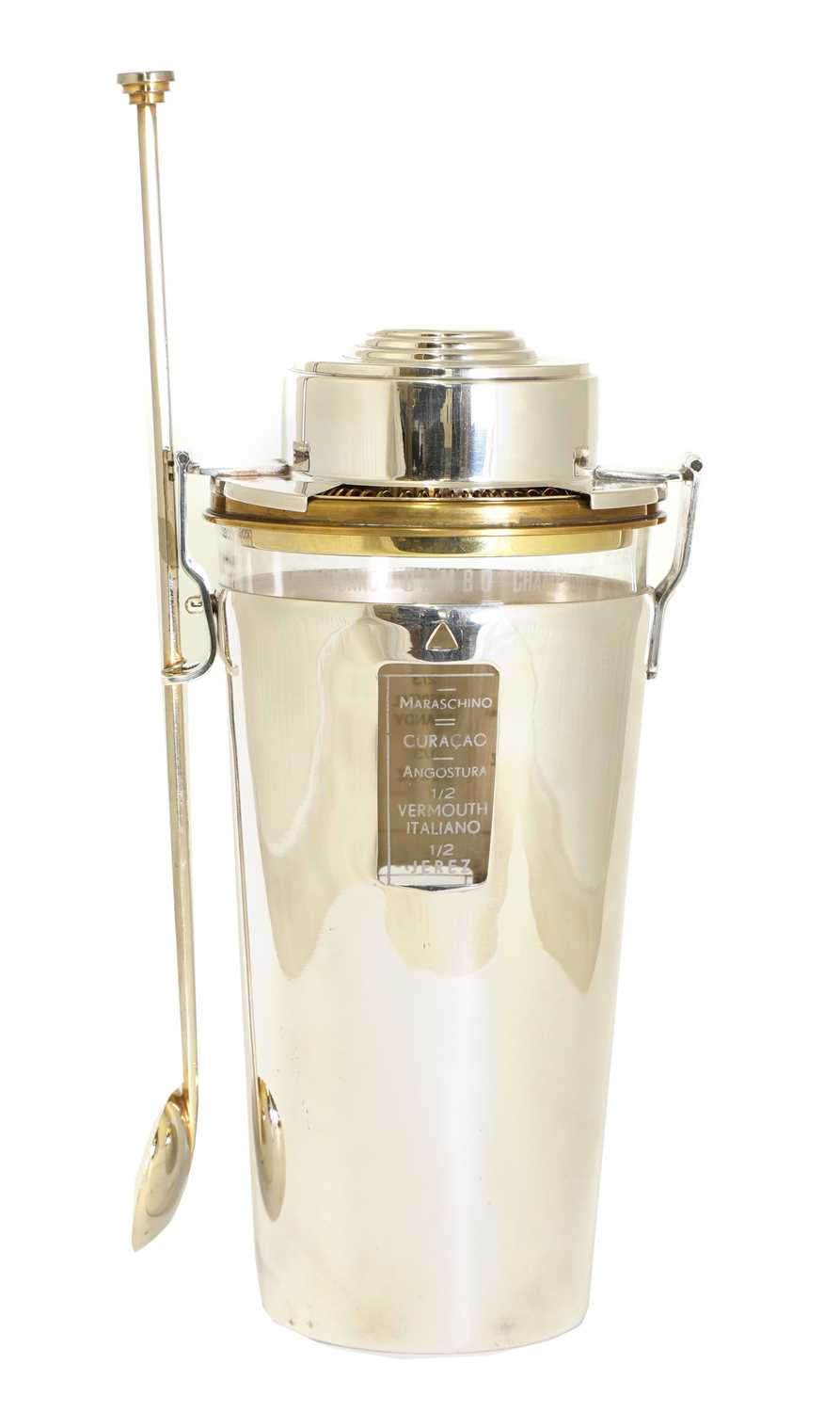 An Art Deco silver-plated 'The Barman' cocktail shaker,