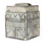 A Liberty Tudric tea caddy or biscuit box,
