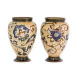 A pair of Doulton Lambeth stoneware vases,