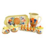 A collection of Clarice Cliff 'Autumn Crocus' pattern items,
